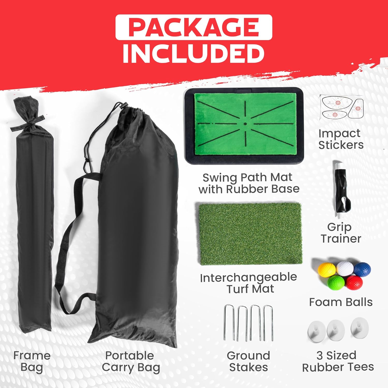 10x7ft Heavy Duty Golf Hitting Net with Swing Path Mat & Turf Insert – Backyard & Garage Golf Practice Net for Real Golf Balls, Indoor Outdoor Full Swing & Chipping