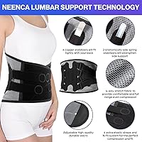 Vista 2 de NEENCA Soporte lumbar ajustable para aliviar el dolor de espaldalumbarcintura, cintura con estabilizadores de resorte para lesiones, hernia