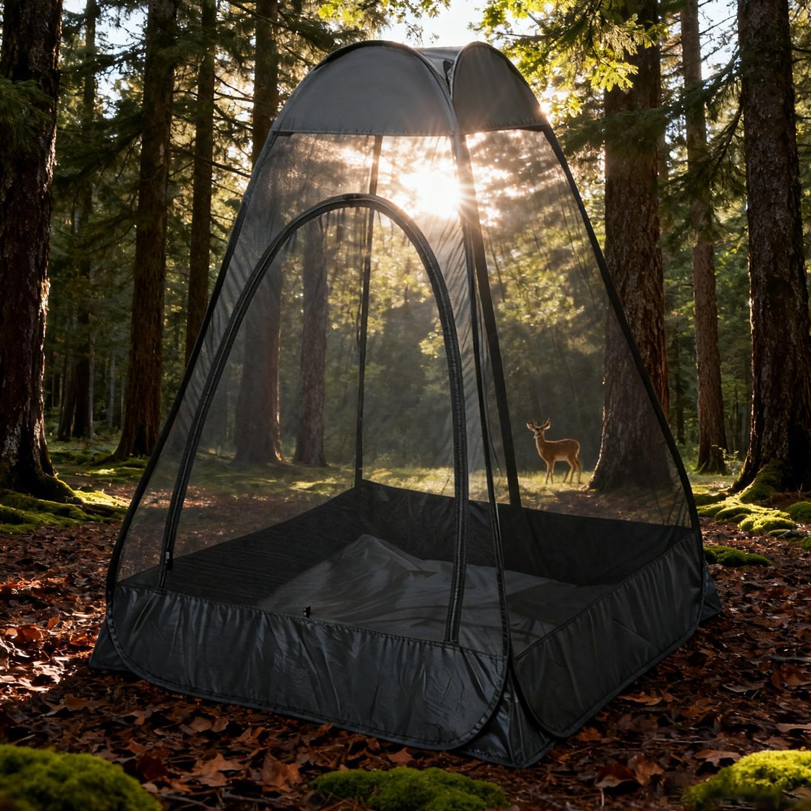 Sportowy Namiot Kapsułowy Rozkładane Wodoodporne Schronienie Siatkowe Z | 119 x 119 x 150 cm Zewnętrzny Namiot Wędkarski z Tropikiem do ogrodu, na patio, podwórko, wędrówki, podróże, piłkę