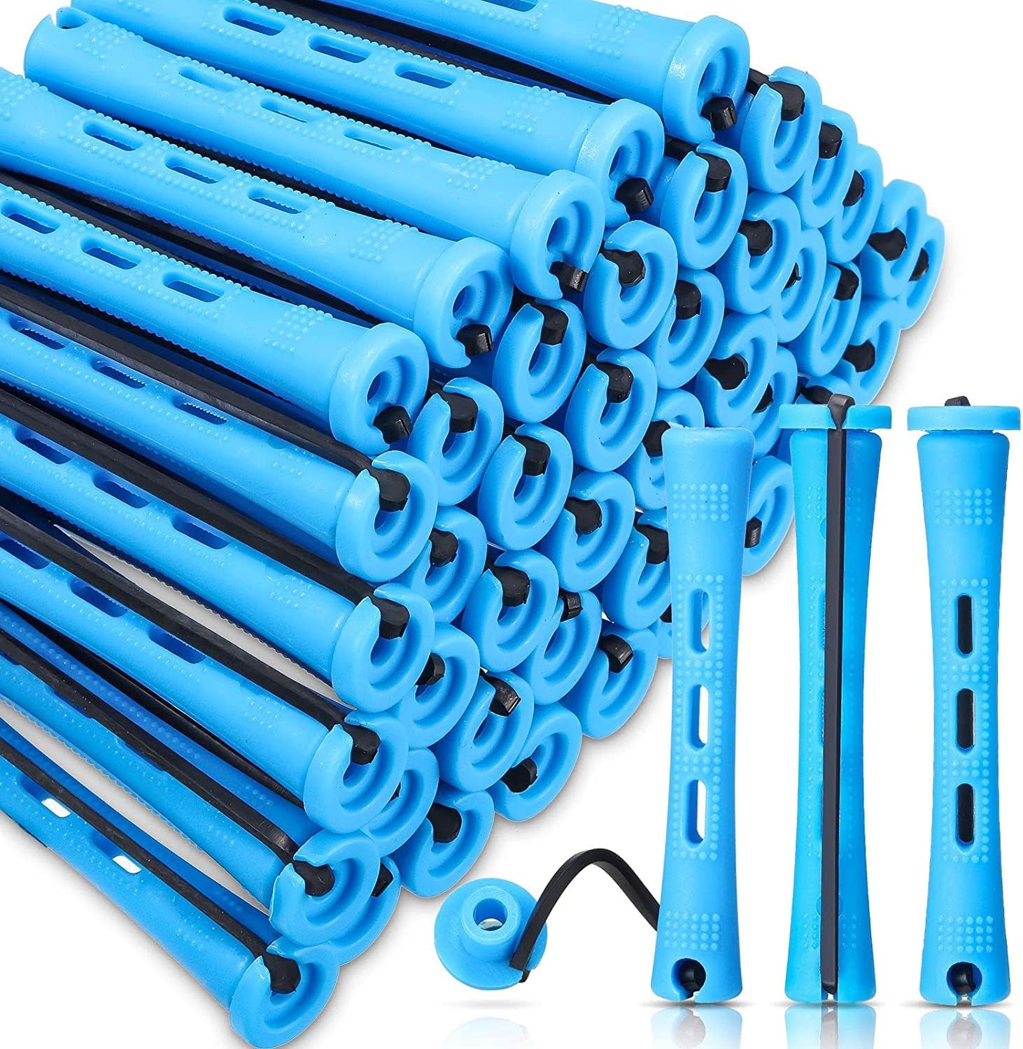 20pcs Cold Wave Perm Rods Set For Women's Long & Short Natural Hair - Plastic Orange Rollers For Curling And DIY Hairdressing