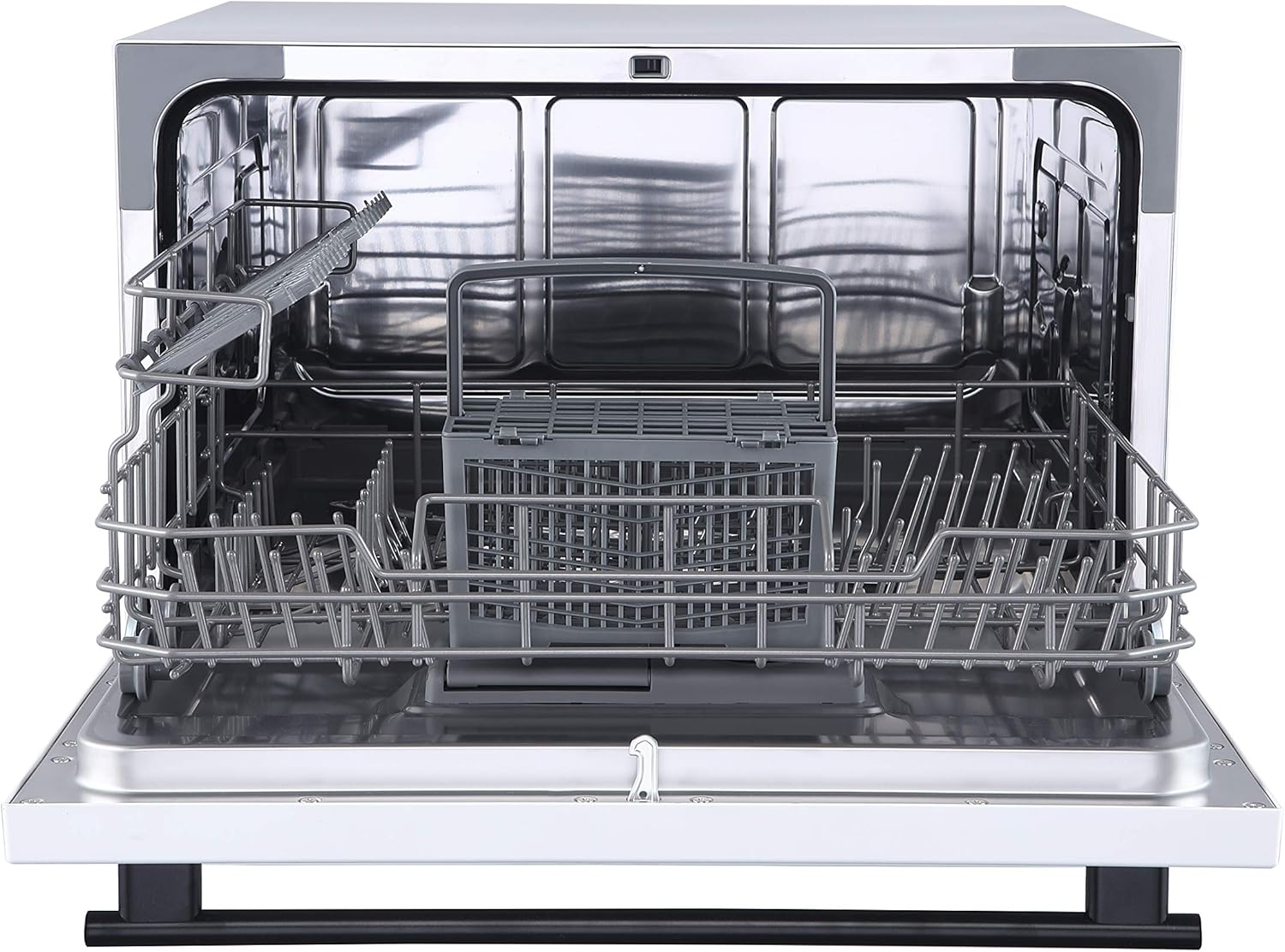 Empty interior of the Farberware Countertop Dishwasher