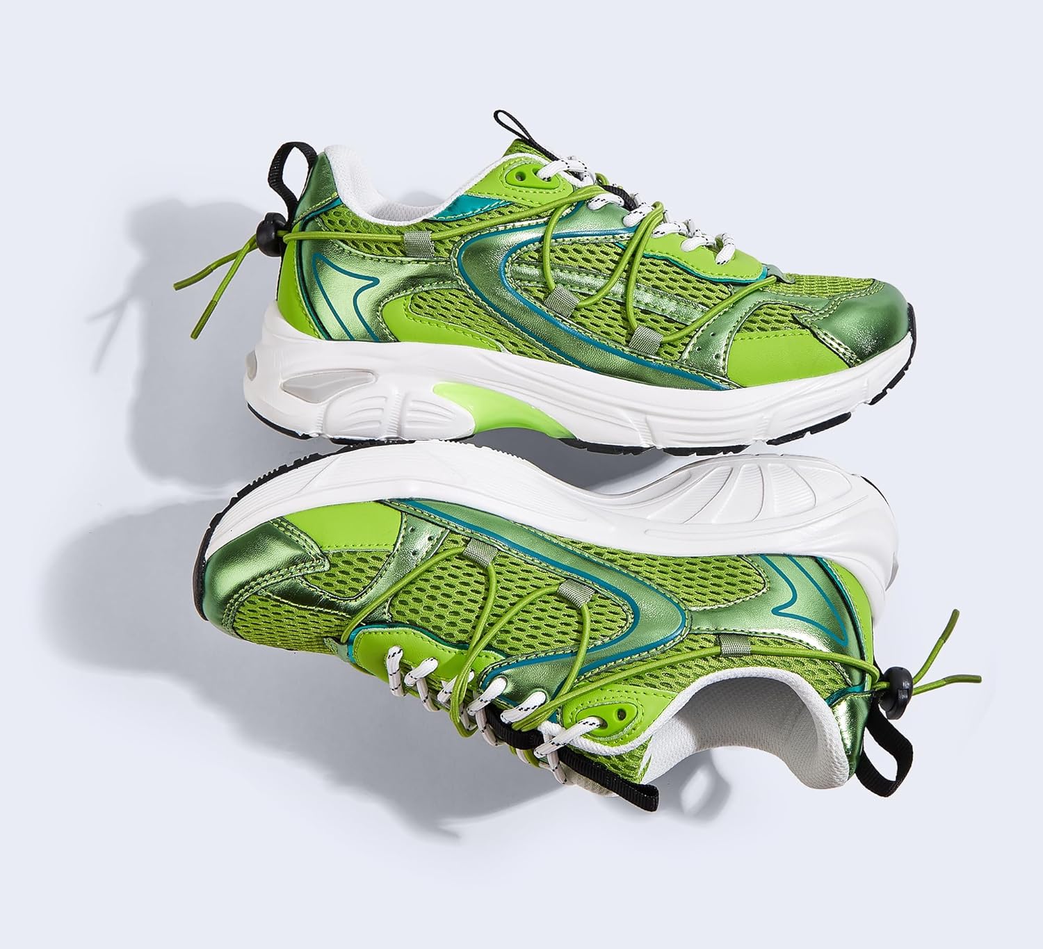 LUCKY STEP Women's Fashion Walking Shoes Running Platform Mesh Casual Sport Gym Work Adjustable Lace Lifestyle Stylish Trendy Athletic Tennis Shoes - Image 7