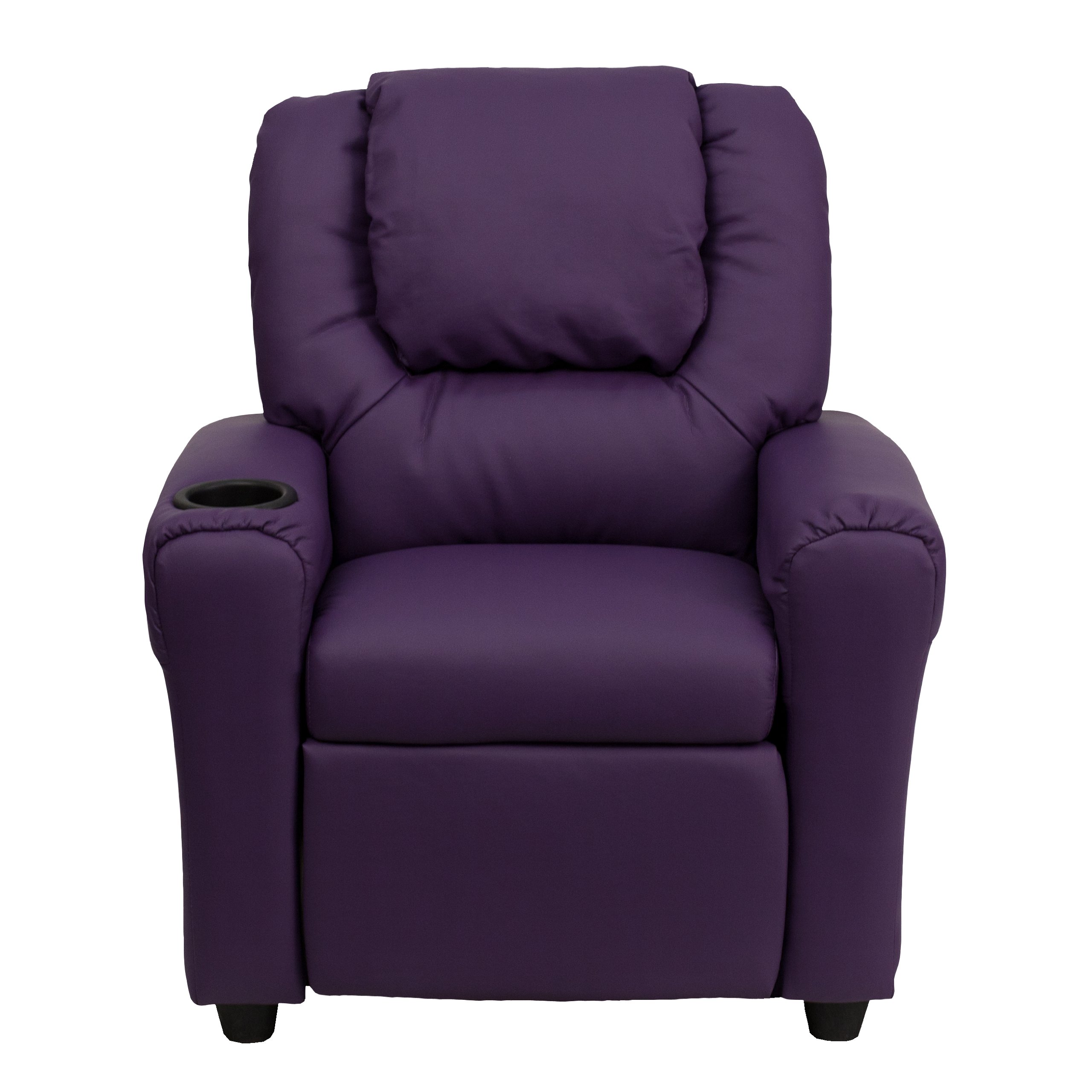 Flash Furniture contemporáneo Beige Vinilo niños reclinable con portavasos y reposacabezas