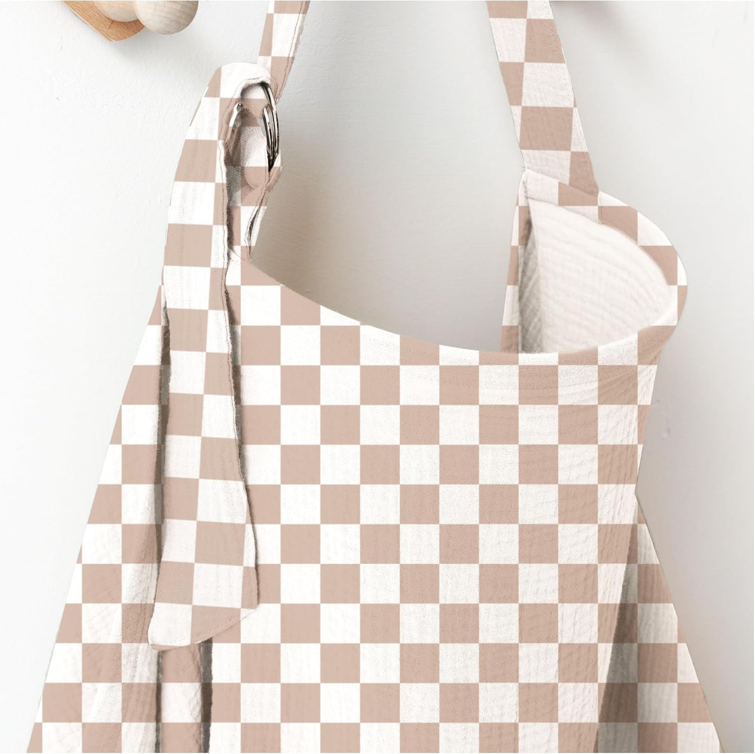 MIOBER 母乳育児用モスリン授乳カバー、ママと赤ちゃんのためのアーチネックライン付きプライバシー授乳カバー、綿100%授乳エプロ