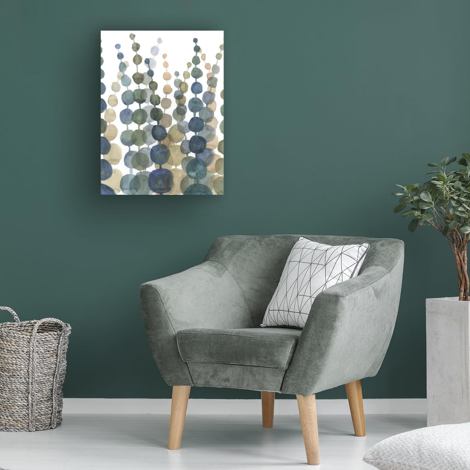 Wrapped Canvas Wall Art - Megan Meagher 'Pompom Botanical Ii' Wall Art for Living Room, Bedroom, or Office Décor - 14x19