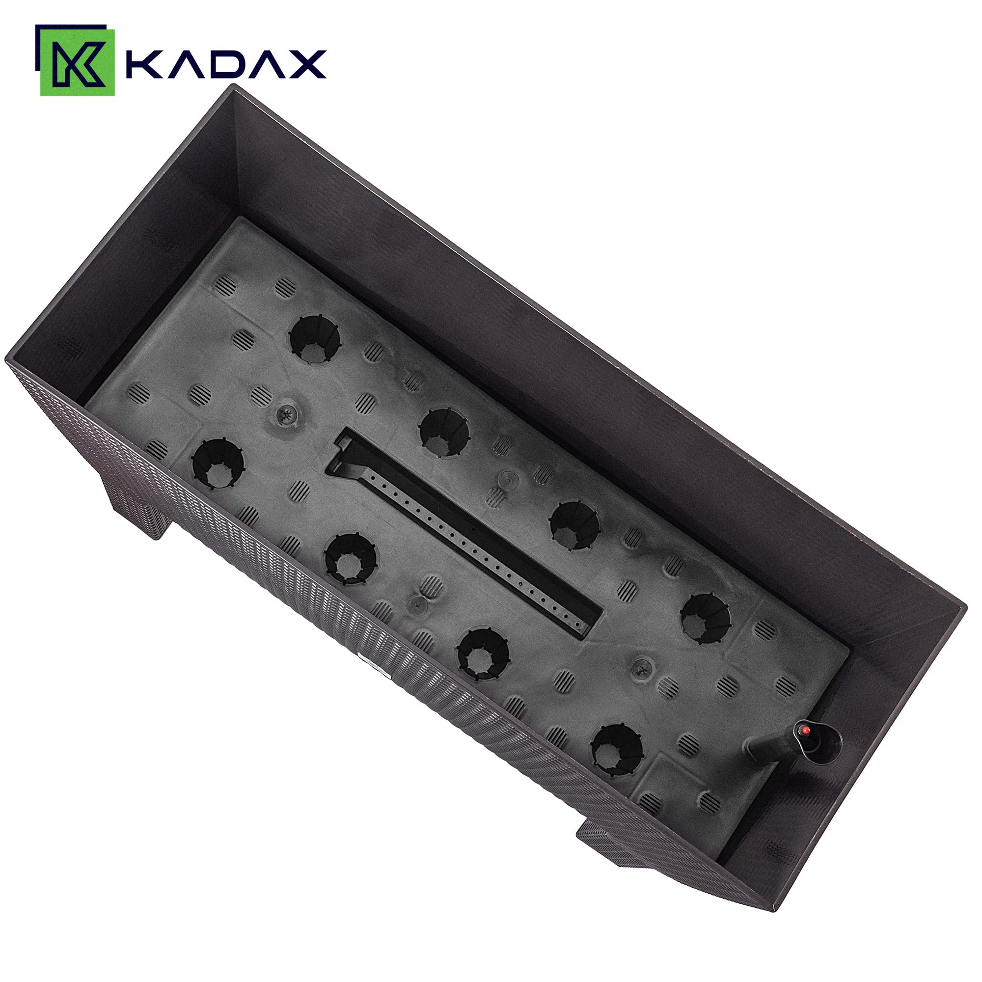 KADAX Pot de Fleurs sur Pieds, Plate-Bande surélevée en Plastique, Disponible en 2 Tailles, bac à Plantes avec Motif rotin, bac à Fleurs pour Jardin, Balcon, terrasse, bac (60 cm/Marron foncé)