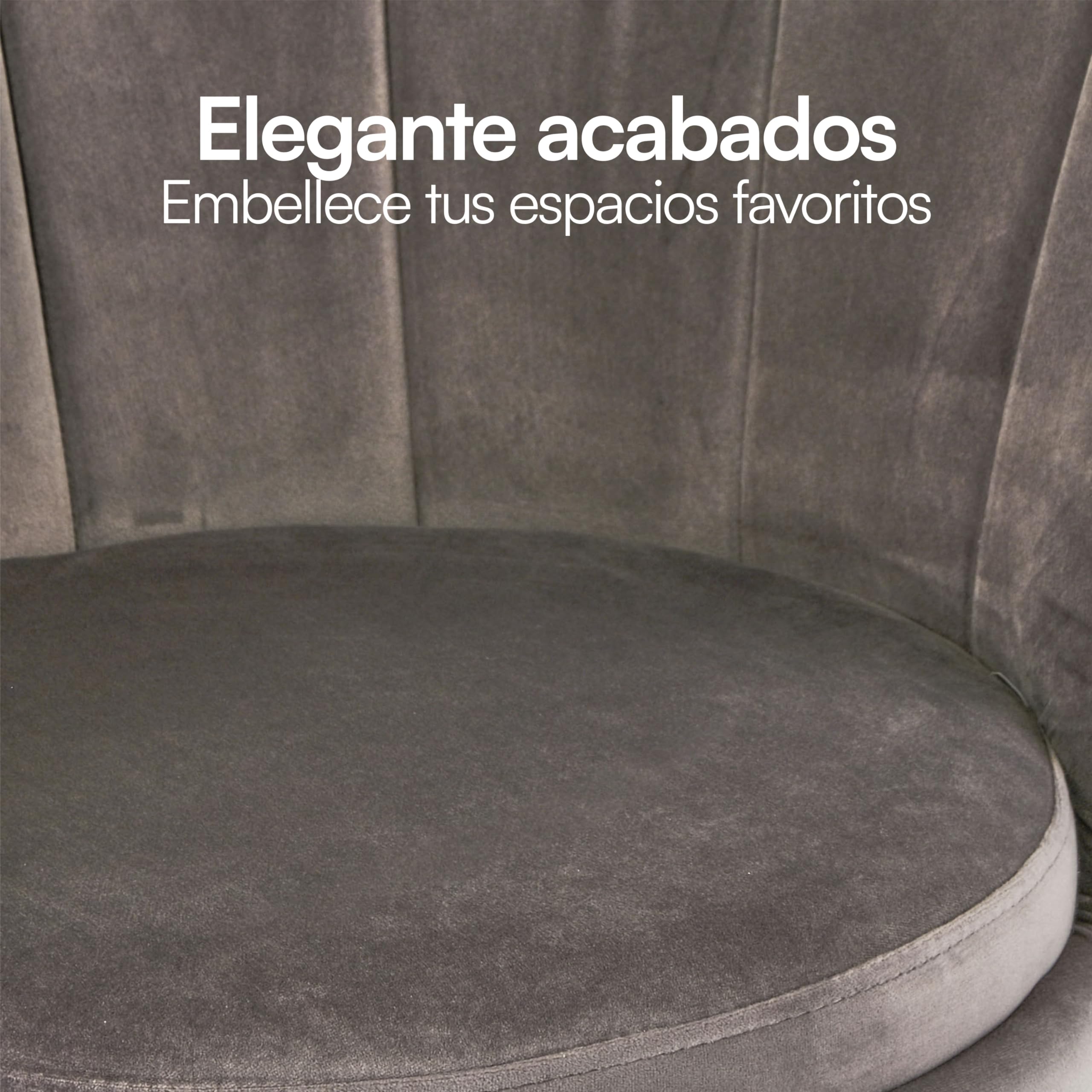 Baroni Home Sillón de Terciopelo en Forma de Concha con Patas Doradas Brillantes, Silla para Salón, Comedor, Dormitorio, 69x71x84 cm, Gris
