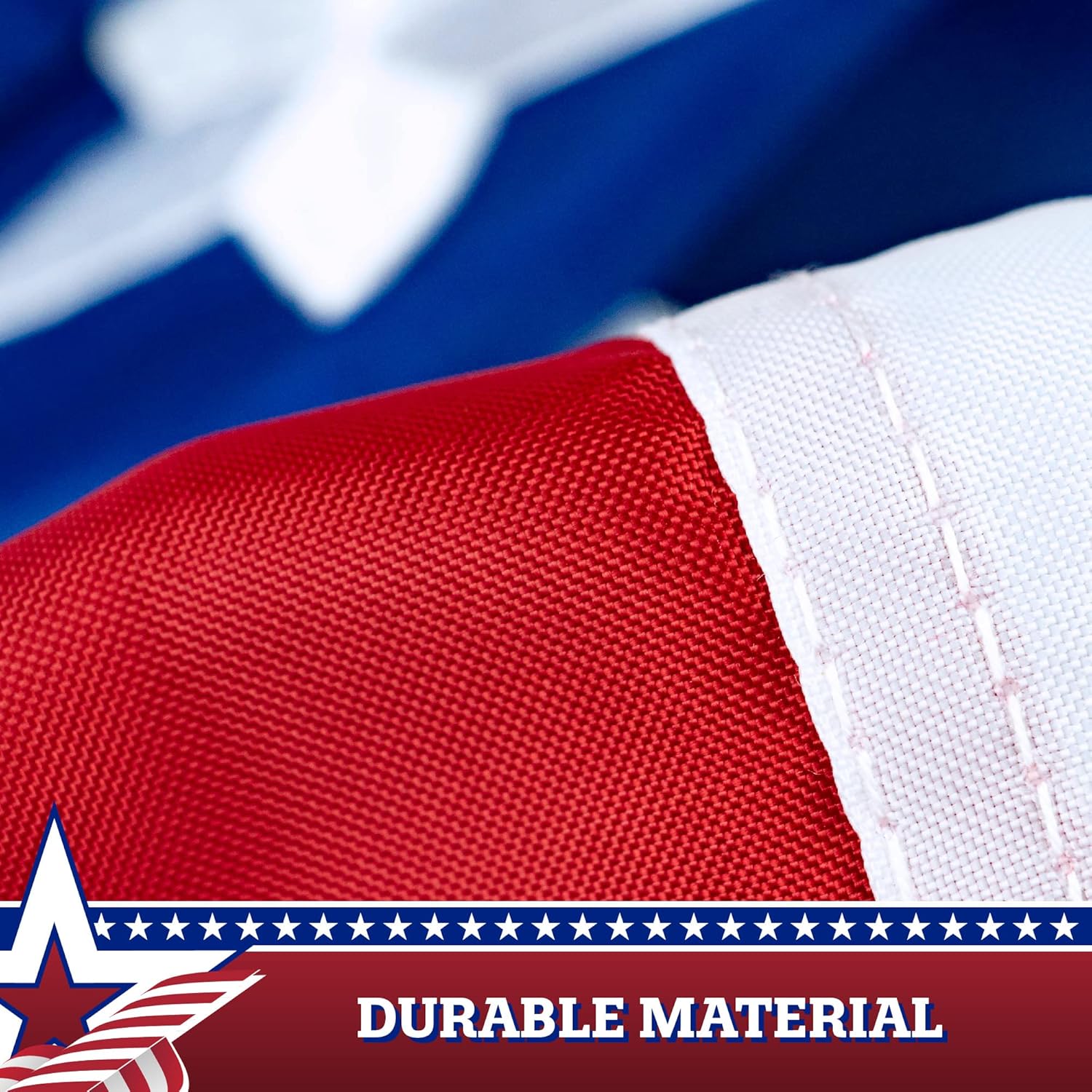 G128 – 2 Pack: USA Pleated Fan Flag, 3x6 Feet American USA Bunting Decoration Flags EMBROIDERED Patriotic Stars & Sewn Stripes Canvas Header Brass Grommets - Image 5