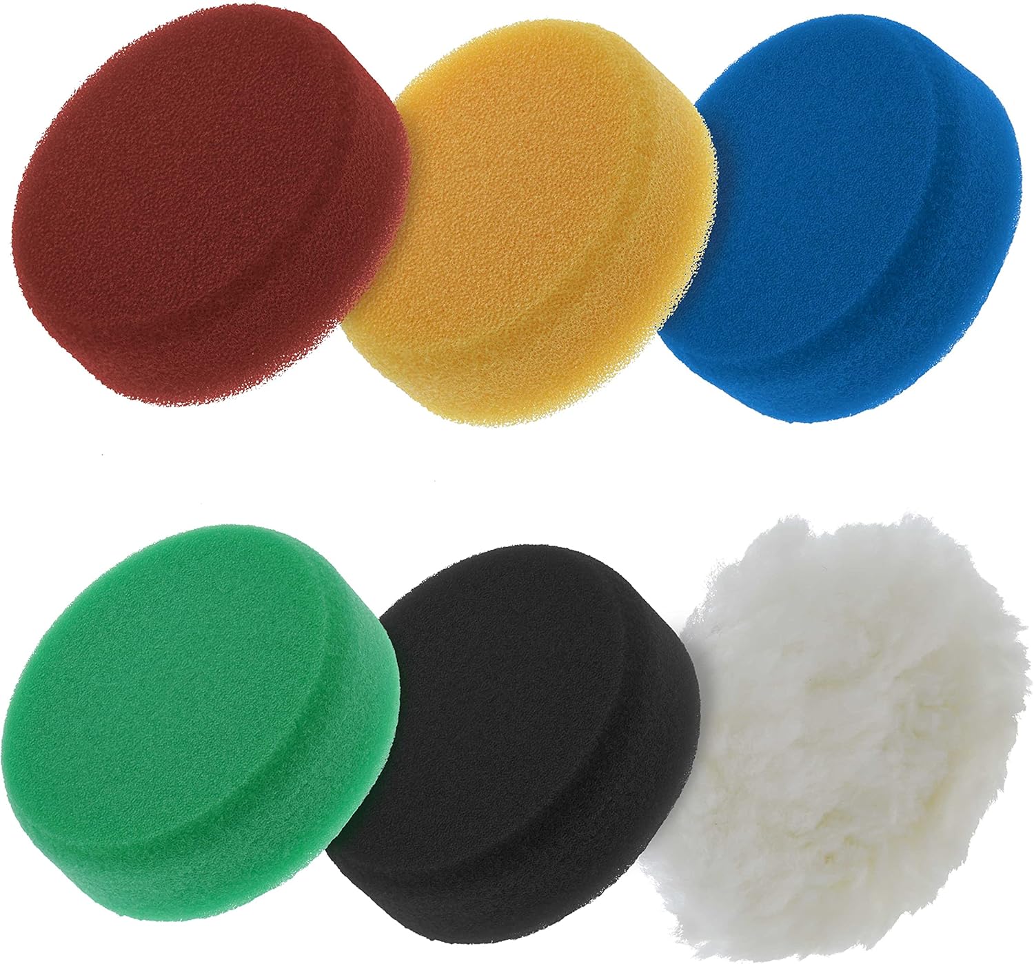 TCP Global 6 Pad Kit of 4" DA Polishing Pads with 5 Smooth