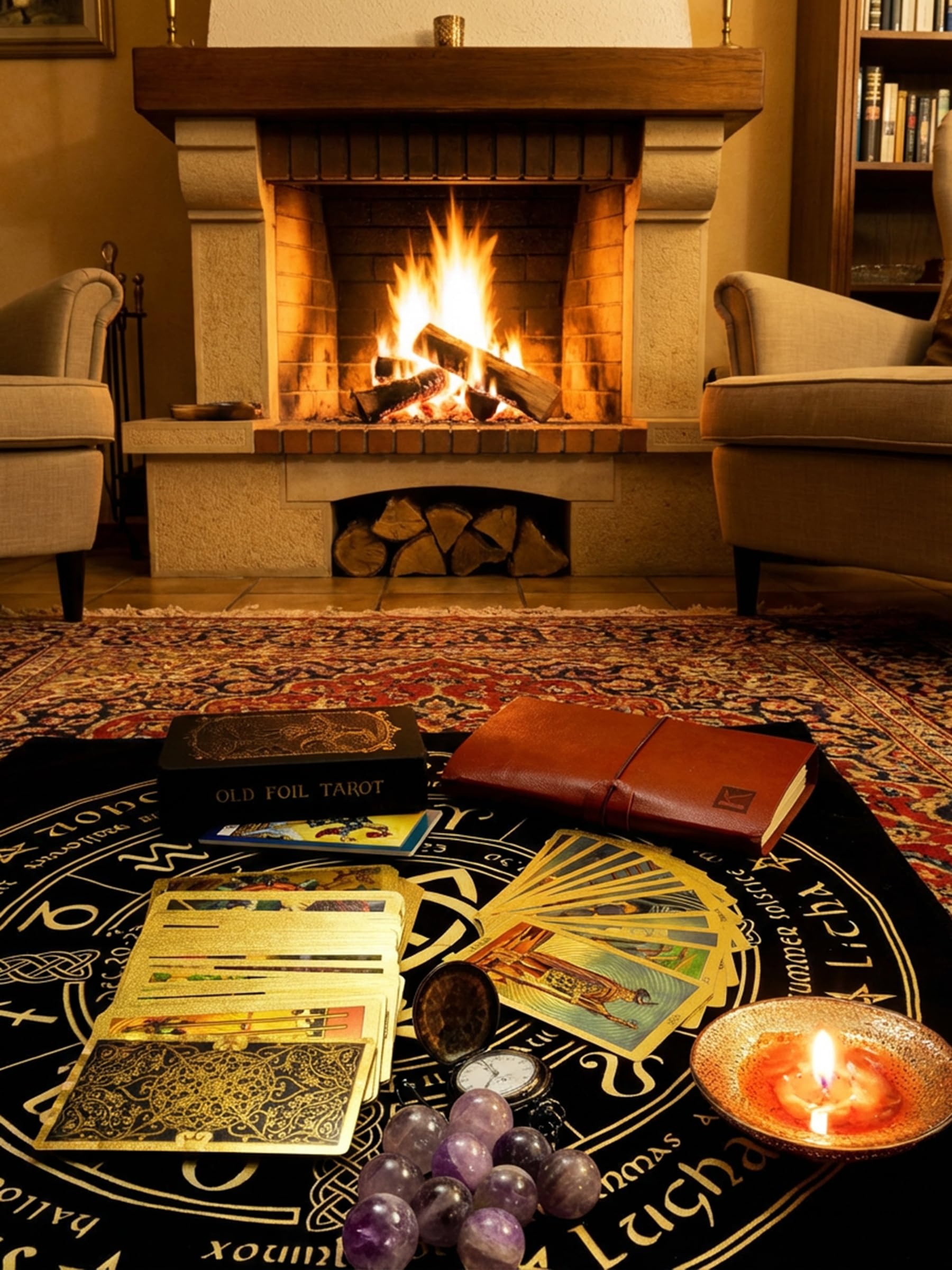 Tarot Rider Waite Dorado, 78 Cartas de Tarot con Guía en Inglés de 36 Páginas, PVC Impermeable y Antiarrugas, Diseño Loto Dorado para Principiantes y Coleccionistas