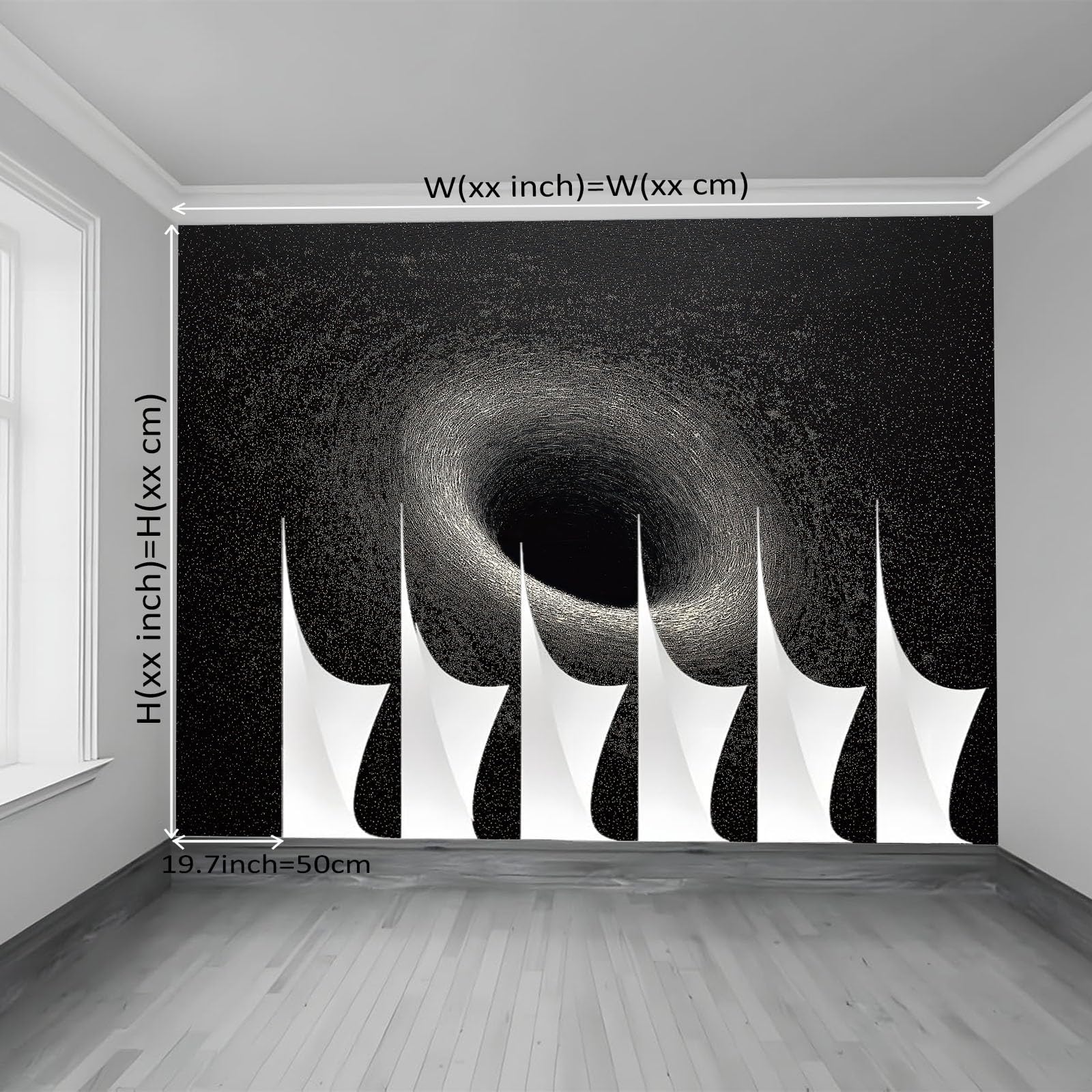 Tapeta Minimalistyczna czarna gwiaździste niebo 200 x 140 cm, plakat na ścianę fototapeta dekoracja ścienna salon sypialnia pokój dziecięcy, czarna