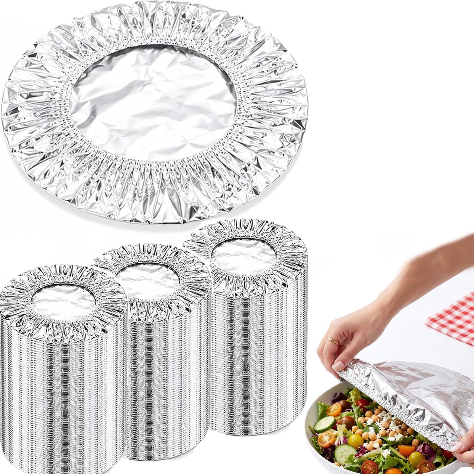 Cubiertas de aluminio con elástico para un almacenamiento de alimentos seguro y fresco