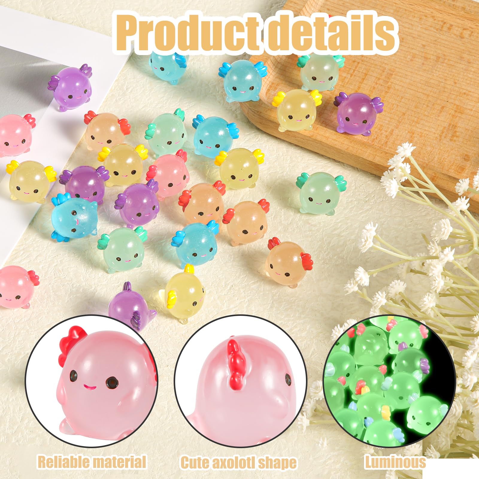 Tinoaly 48pcs Mini Resin Axolotl Miniature Figurine - Image 4