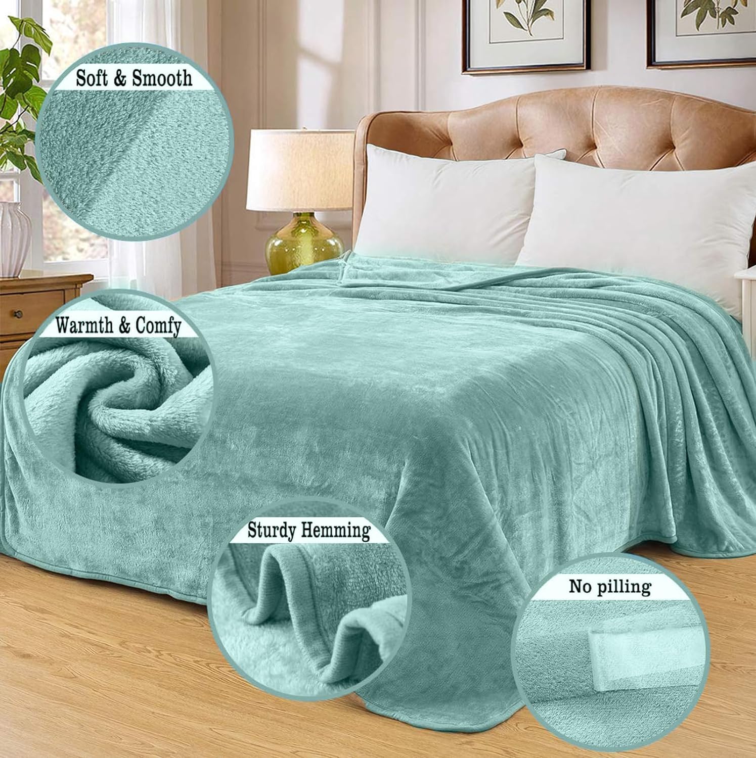 HOZY Super Ultra Soft Flannel Fleece Blanket Large Fluffy Warm Throw Over Bed Sofa Settee - Image 2