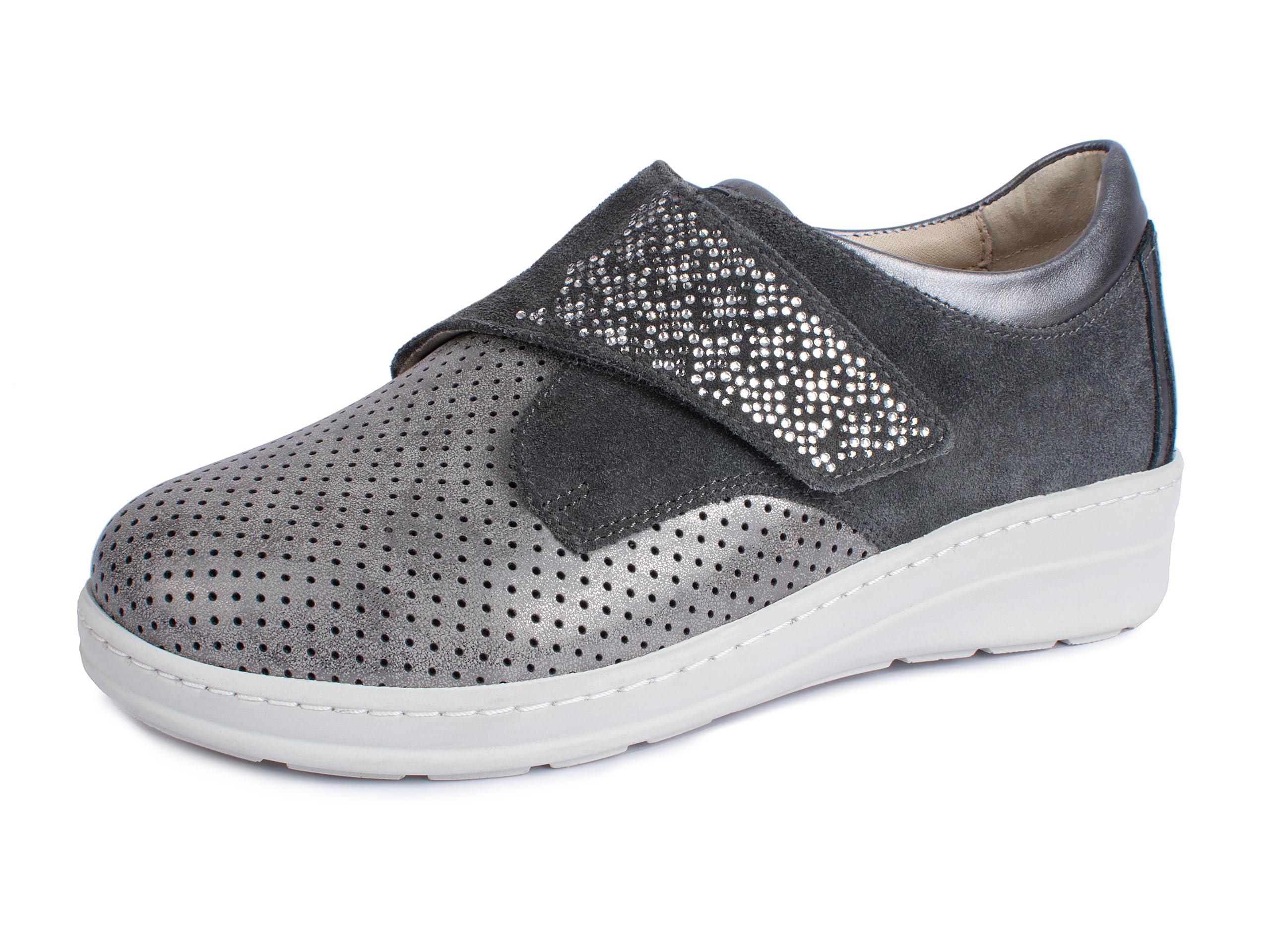 Jürgen Hirsch Zapatillas de piel para mujer Comfort 05, cierre de , plantilla extraíble DryGo