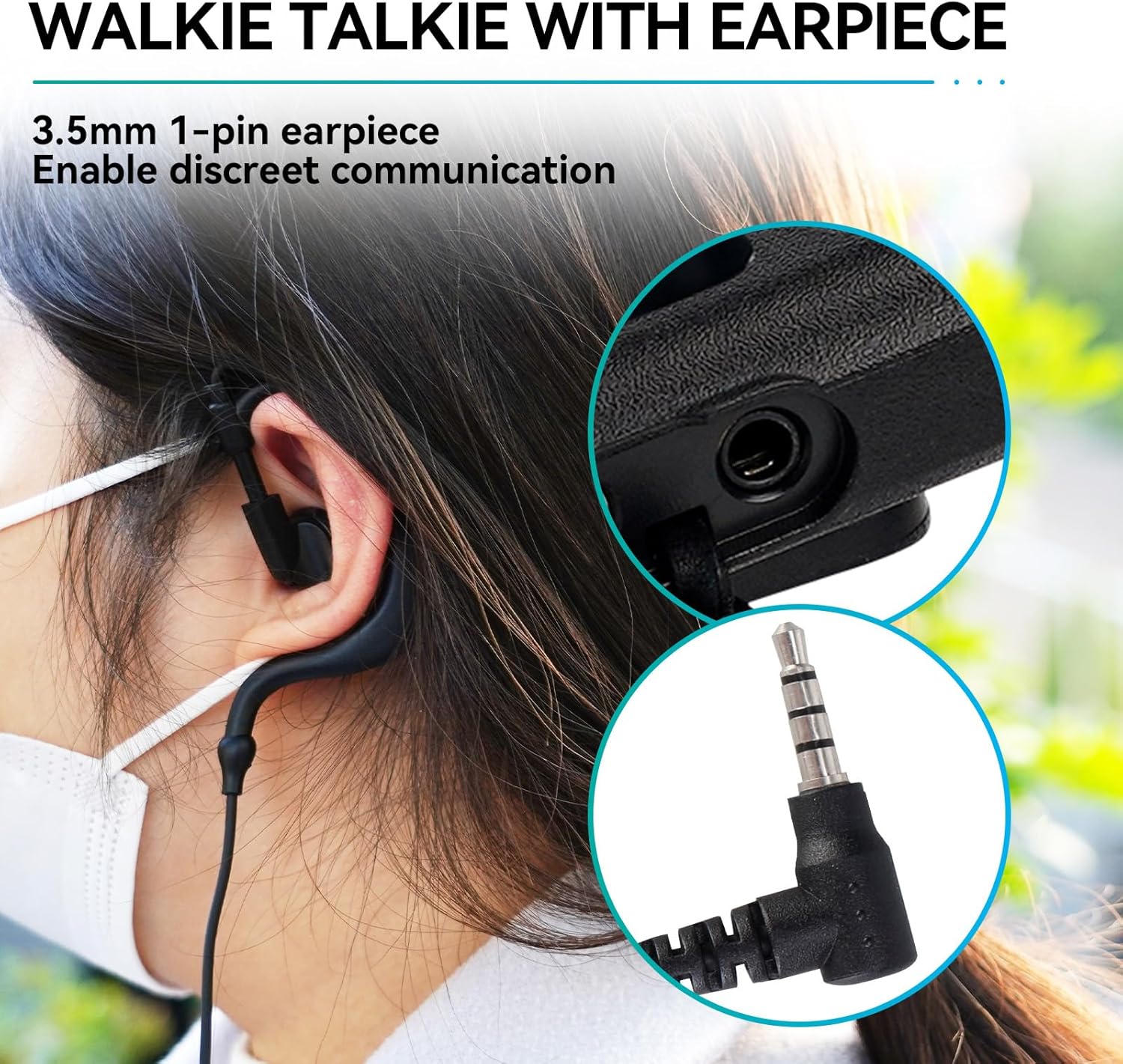 Retevis B3S Portable FRS Two-Way Radios(6 Pack) with Earpiece(4 Pack),Channel Visibility, Durable, Handsfree Walkie Talkie for Church Security