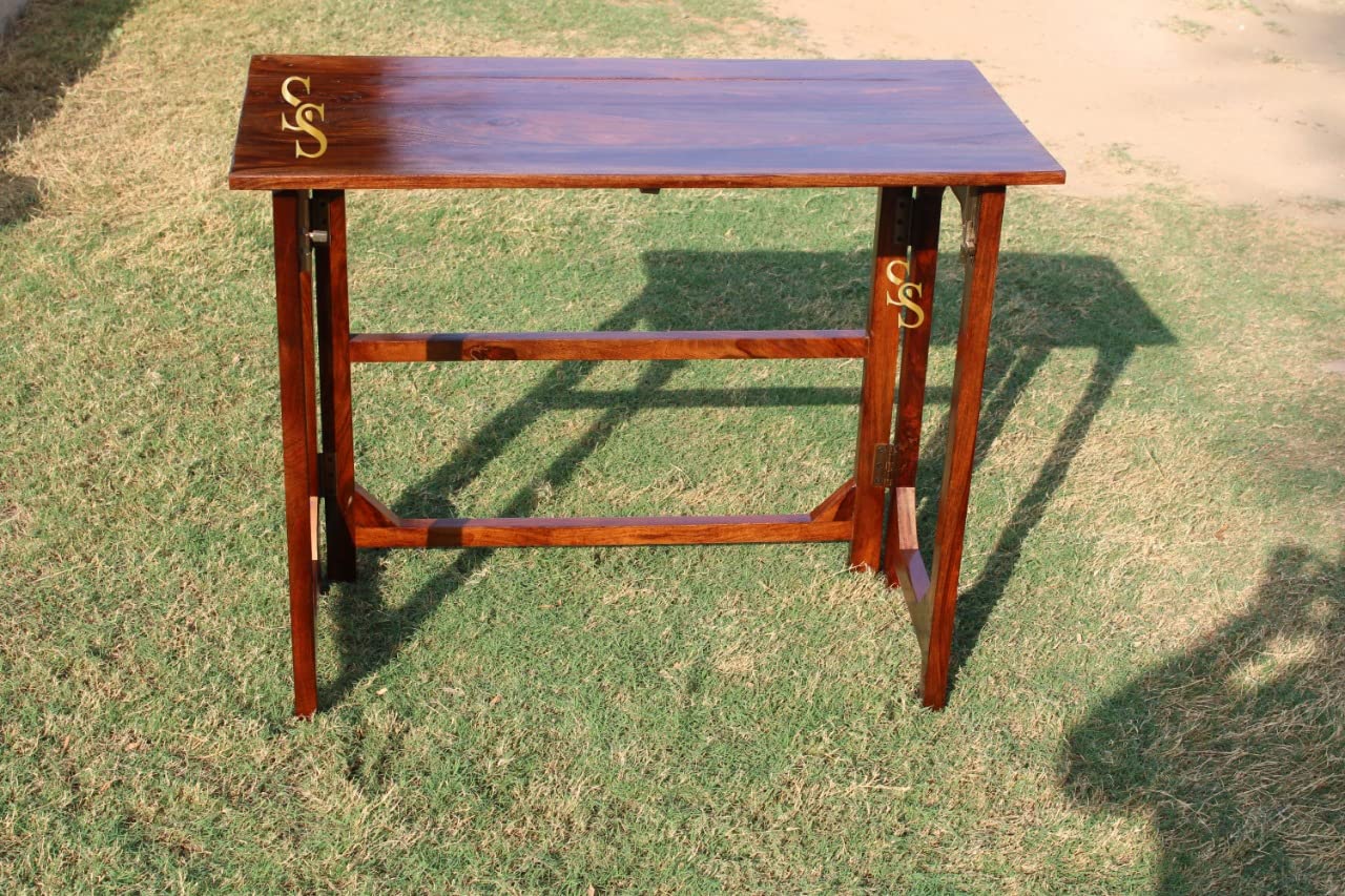 Home Decor Solid SHEESHAM Wood Folding Computer Desk, Natural : Amazon ...