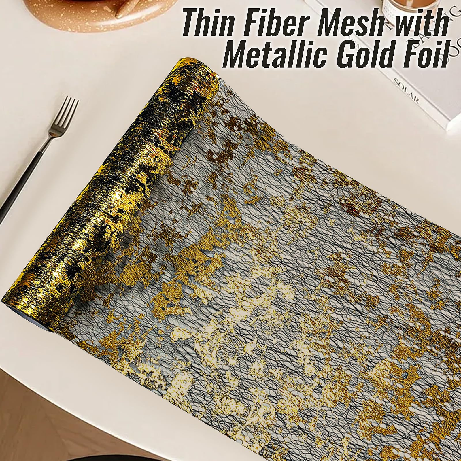 Tischläufer Schwarz-gold – 30 X 183 Cm, Polyester, Mit Goldenen Punkten Für Hochzeit, Party & Mehr