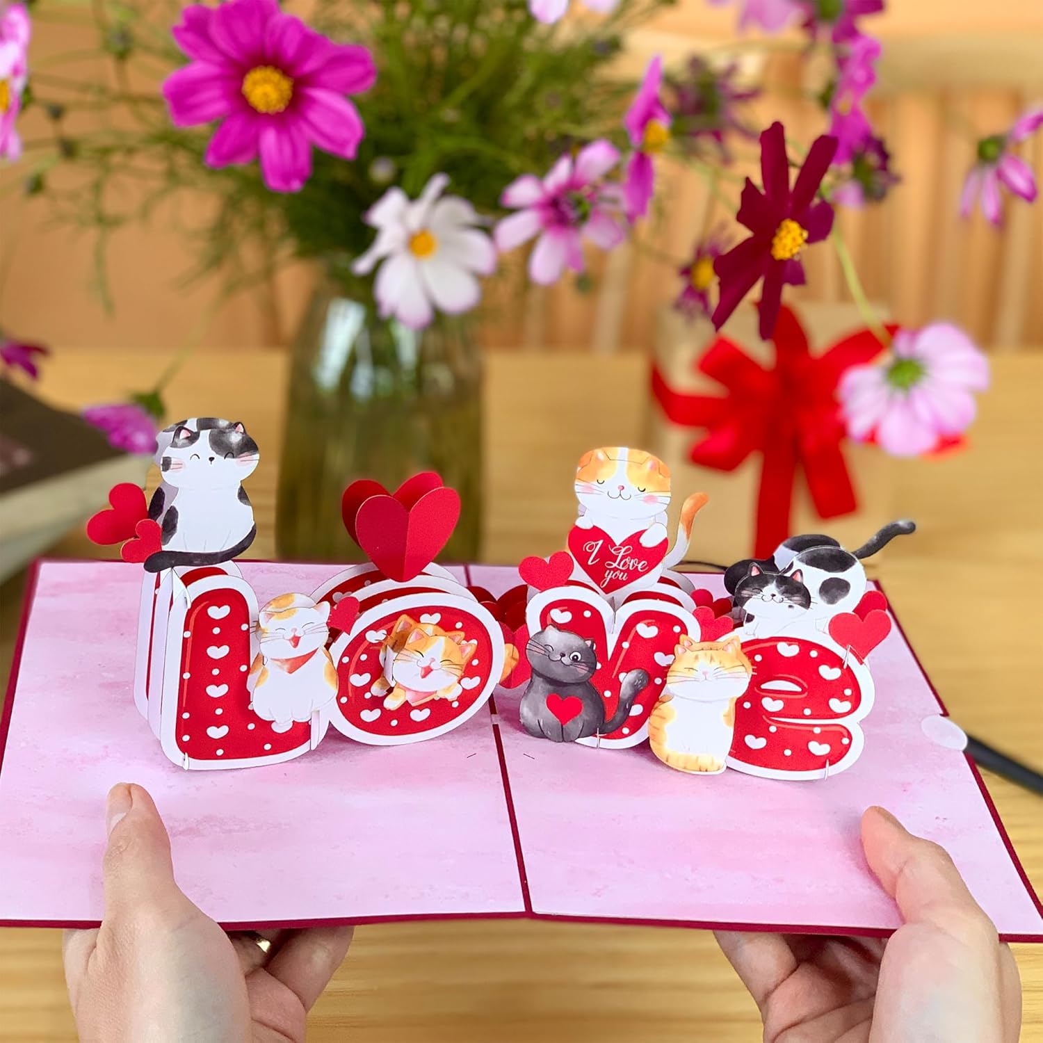 3D Pop Up Valentines Day Card Cute Owl Love with Heart Flowers - Romantic Valentine Pop Up Card for Wife, Girlfriend, Her - Anniversary Birthday - Image 5