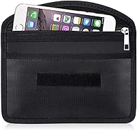 Vista 9 de Bolsa Faraday ignífuga con cremallera, antirastreo, GPS, RFID, bloqueador de señal de coche, cartera, funda protectora para privacidad del teléfono