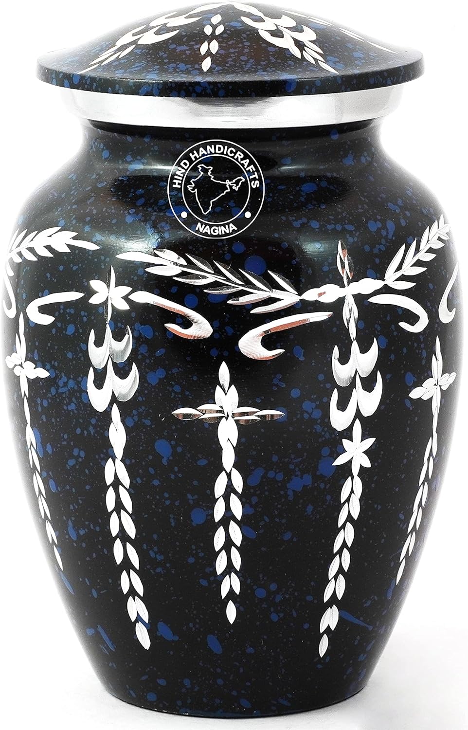 Aluminium Cremation Urn for Human Ashes Adult - Handcrafted Funeral Memorial Ash Storage Urn - Affordable Urns - Bag Included 5" x 5" x 7.5" 100 lbs, Matte White