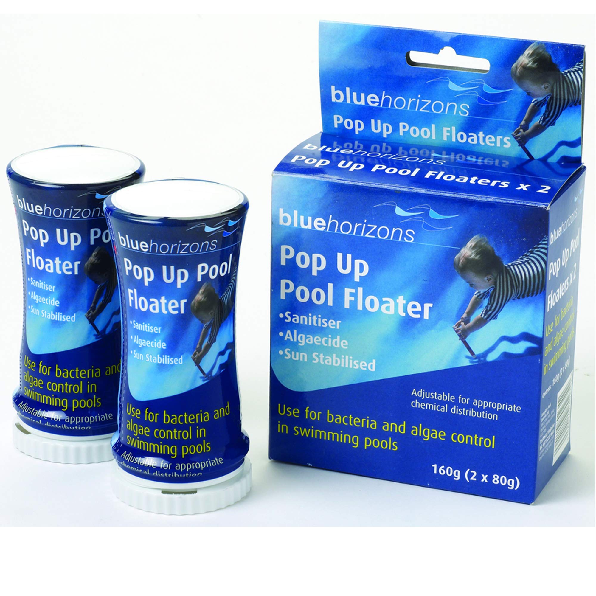 Aquasparkle 2 x Pop Up Ezy Float Swimming Pool Chlorine Dispenser Full Loaded, for small pools