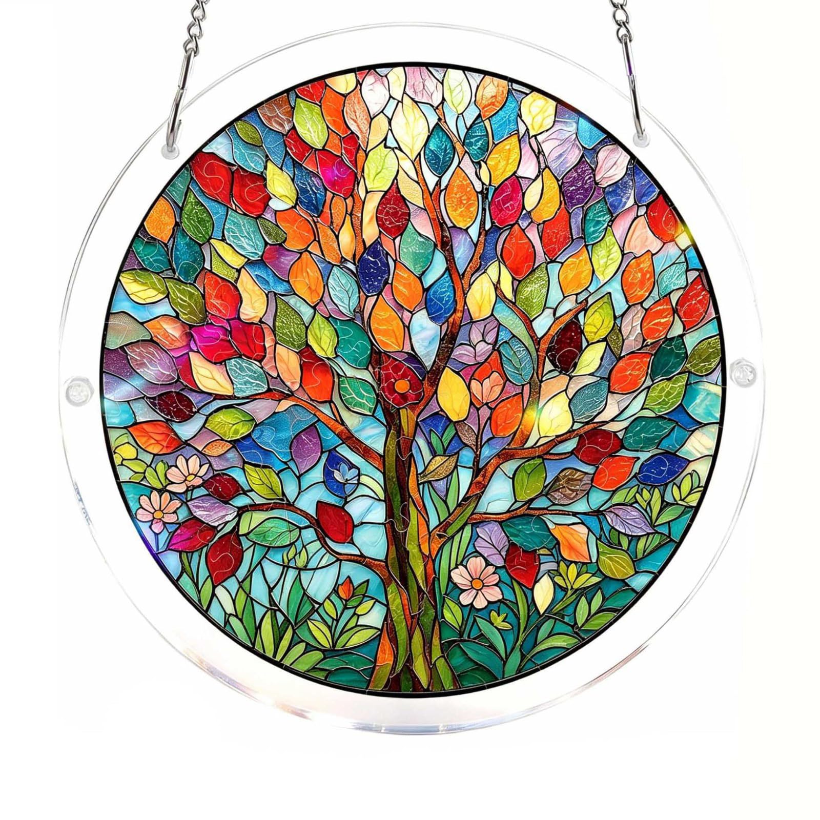 Acrylic Jigsaw Sun Catchers for Windows, Suncatcher Puzzle Window Hanging | DIY Hummingbird Suncatcher with Stained-Glass Effect, Craft Kit Home Decor Art Gift for Women, Birthday (7.4")