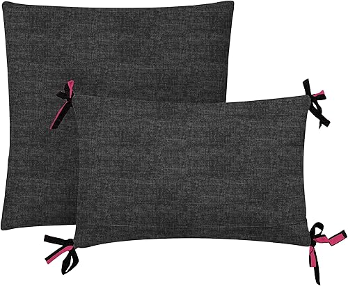 Miniatura 4 de Juicy Couture Cabana - Juego de ropa de cama reversible a rayas, tamaño QueenMatrimonial, estampado de rayas negras y rosas intensas, juego de 6