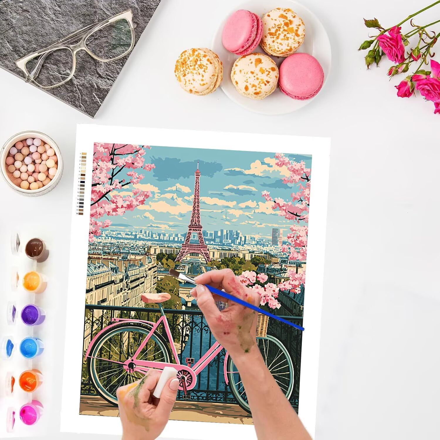 Paesaggio della bicicletta Dipingere con i Numeri per Adulti, 70x90cm a1140
