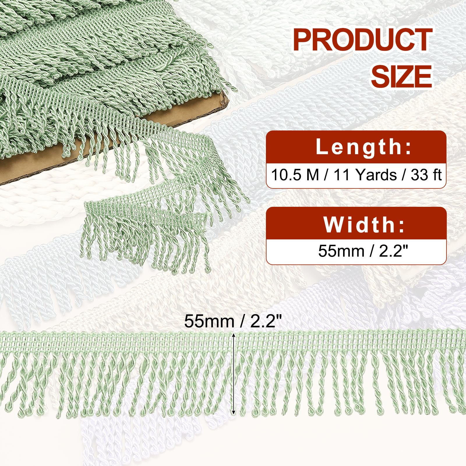 PATIKIL Green Fringe Trim - Image 2