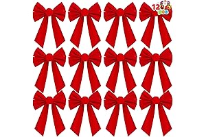 JOYIN 12 Pack Christmas Red Velvet Bows: Elevate Your Outdoor Christmas Decor