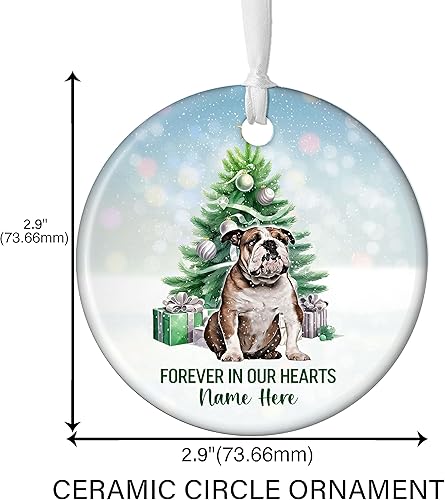 Miniatura 3 de Prezzy Adorno conmemorativo personalizado de perro bulldog inglés para decoración de árbol de Navidad, regalos de condolencias para recuerdo de