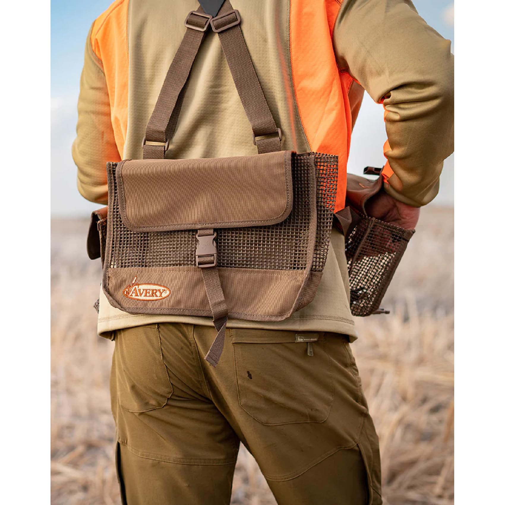 Avery Dove Belt - Water-Resistant Hunting Multifunctional Waist Pack with 3 Expandable Pouches, Breathable Mesh and Adjustable Web Strap for Outdoor Shooting, Hunting, Fishing, Marsh Brown