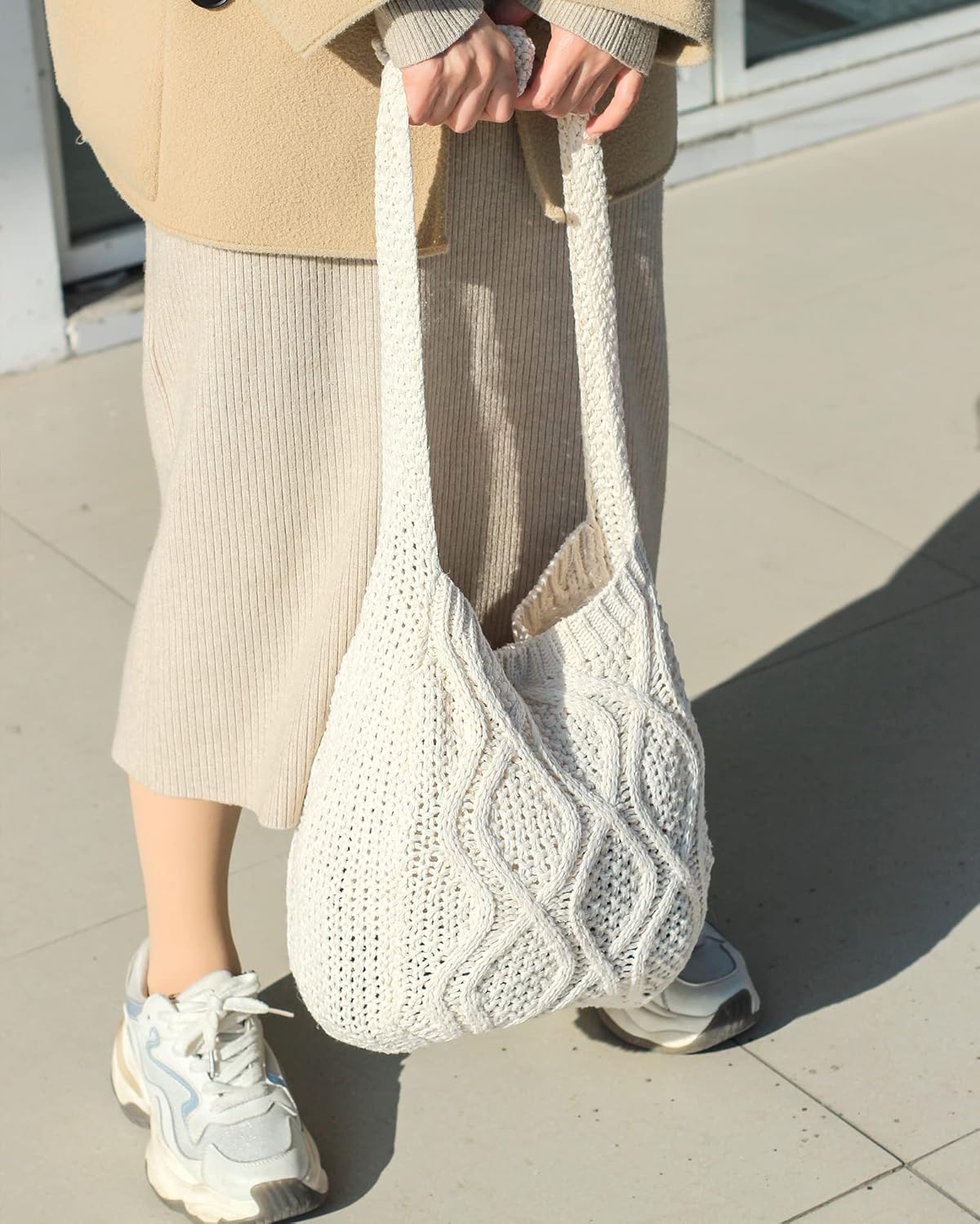 ENBEI Handmade Crochet Bag–Boho Chic Shoulder Bag, Aesthetic Kinted Bag,Cute Crossbody Bag,Beach, Shoppingor Daily Use - Image 2