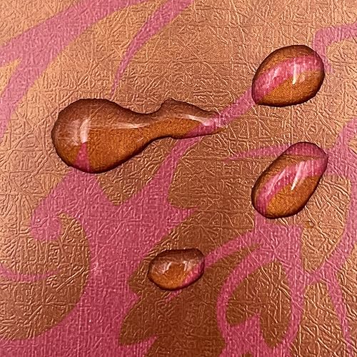 Miniatura 5 de Yifely Papel autoadhesivo 17.7x118.1 in de los muebles del PVC del trazador de líneas del cajón del estante del damasco dorado rojo