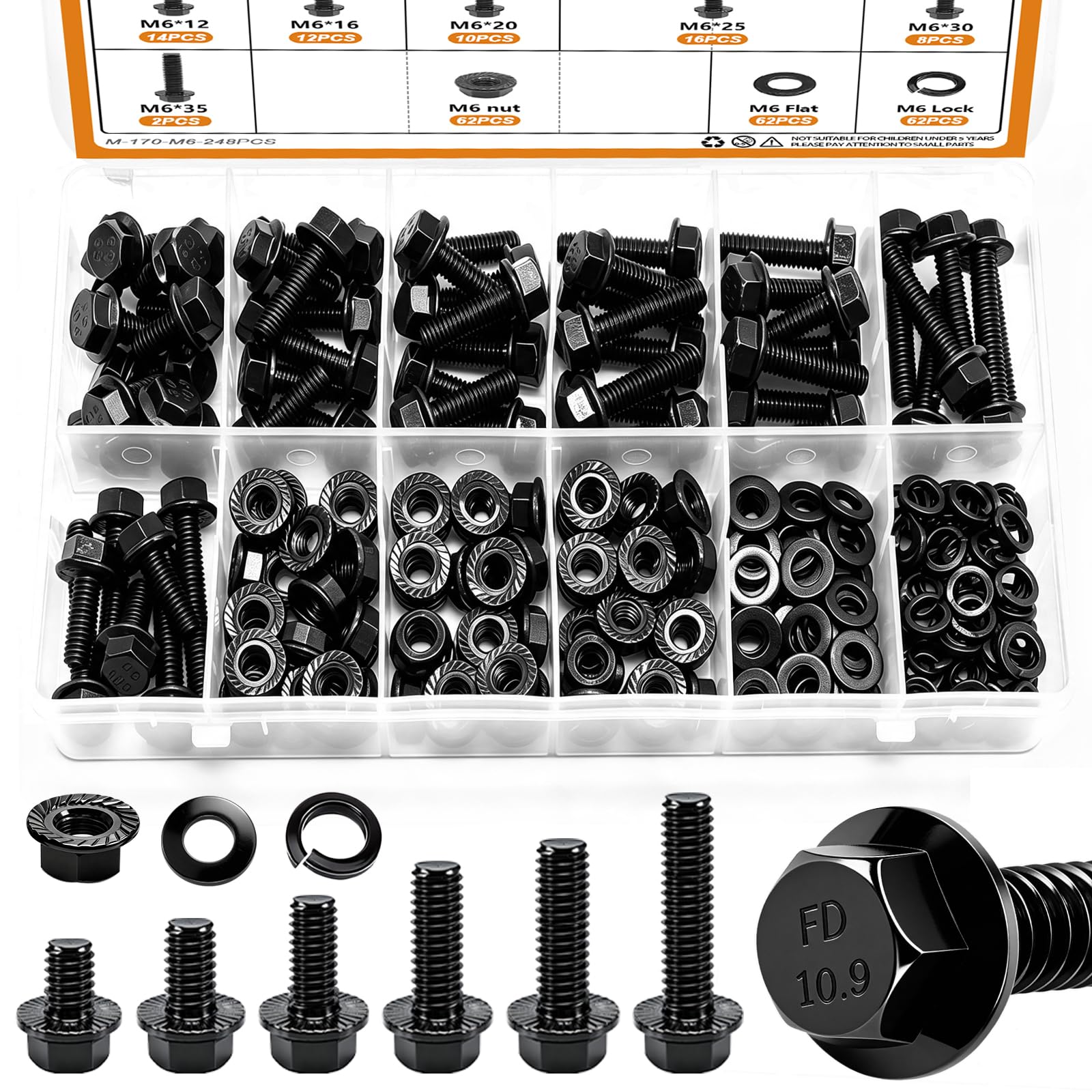 Metric Bolt & Nut Kit - 400 Piece Assortment -32