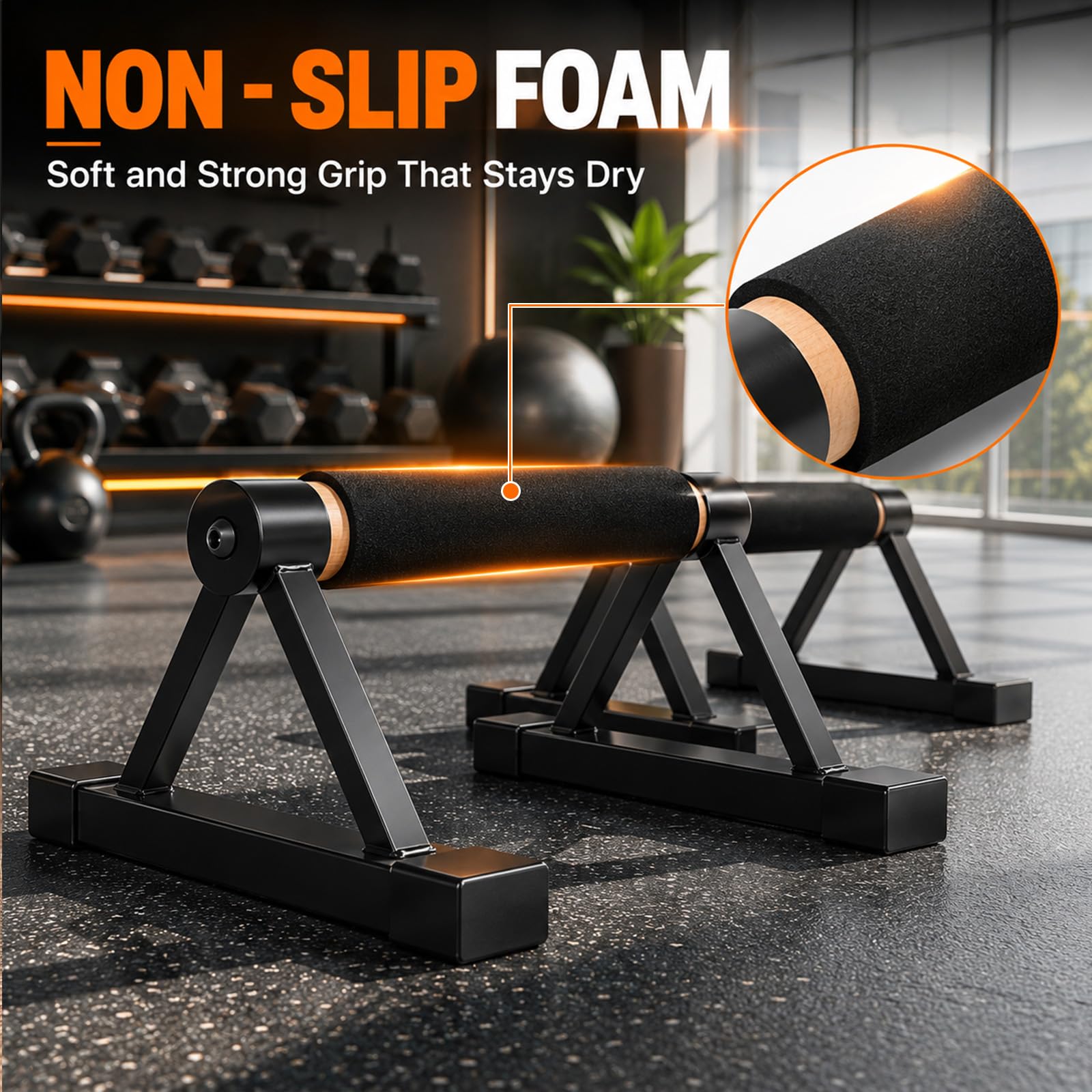 Set da 2 Parallettes Calisthenics in Legno, Maniglie Flessioni Antiscivolo