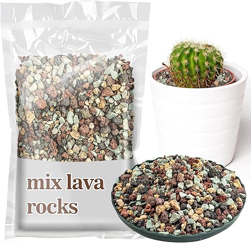 Sukh Suelo de gránulos para suculentas hortícolas de 1 libra, mezcla de bonsái, rocas de lava, cactus y suelo, enmienda de mezcla para macetas