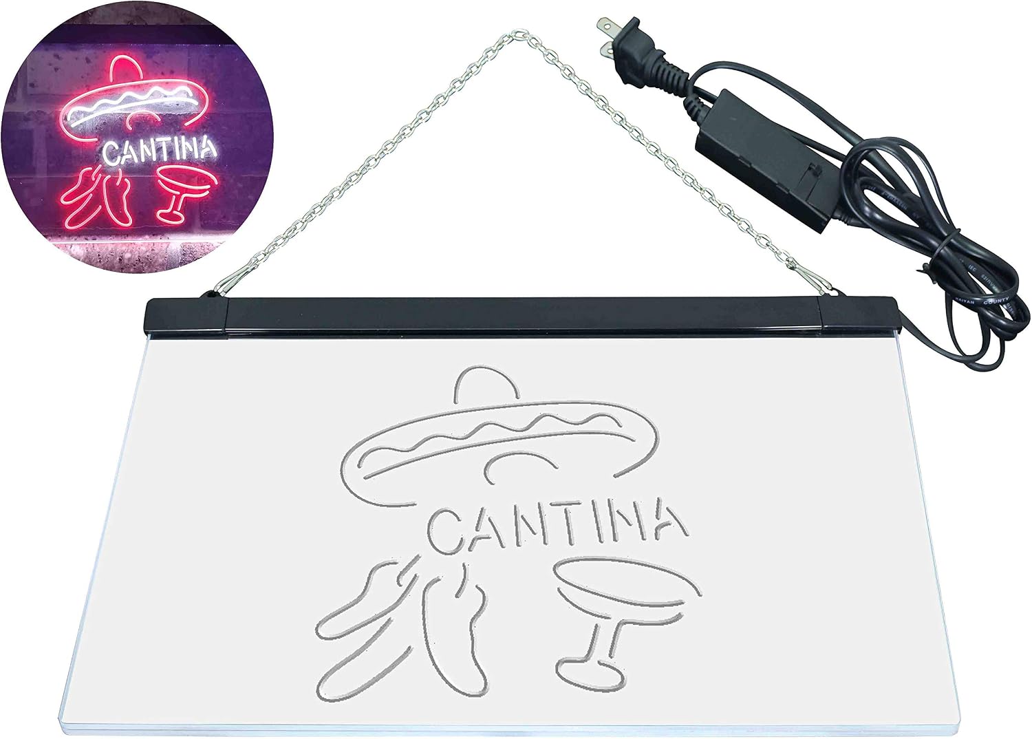 ADVPRO Cantina Beer Mexico Bar Dual Color LED Neon Sign White & Red 12" x 8.5" st6s32-i3389-wr