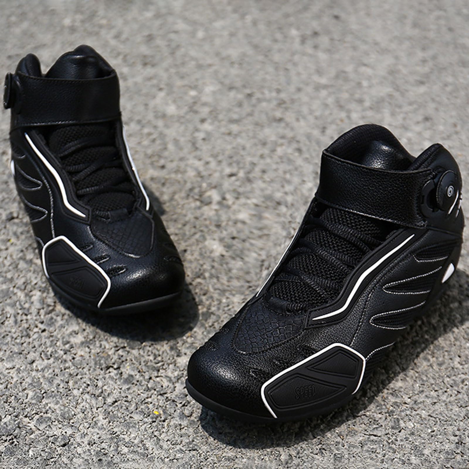 Scarpe da Moto,Stivali Moto,Scarpe Moto,Rinforzate Stivali Moto Uomo,Stivale Touring Impermeabile,Stivali da Moto Sport,Sneakers,Traspirante,Antiscivolo,per Femmina Uomini