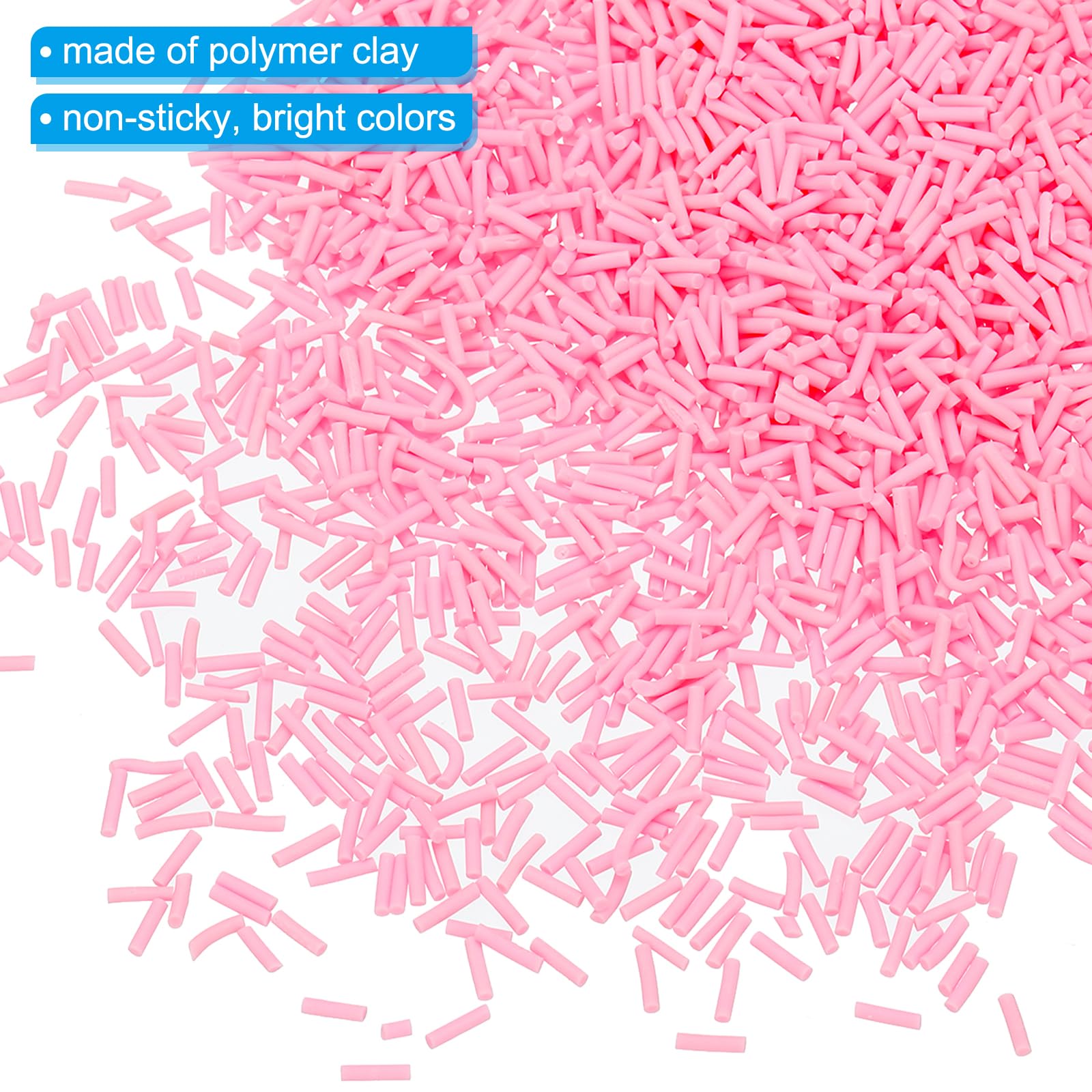 PATIKIL 100g Fake Sprinkles, Faux Sprinkles Clay Sprinkles Sugar granules for Nail Art DIY Crafts Cake Phone Case Resin Nail Art Slices Polymer Slices, Pink - Image 3