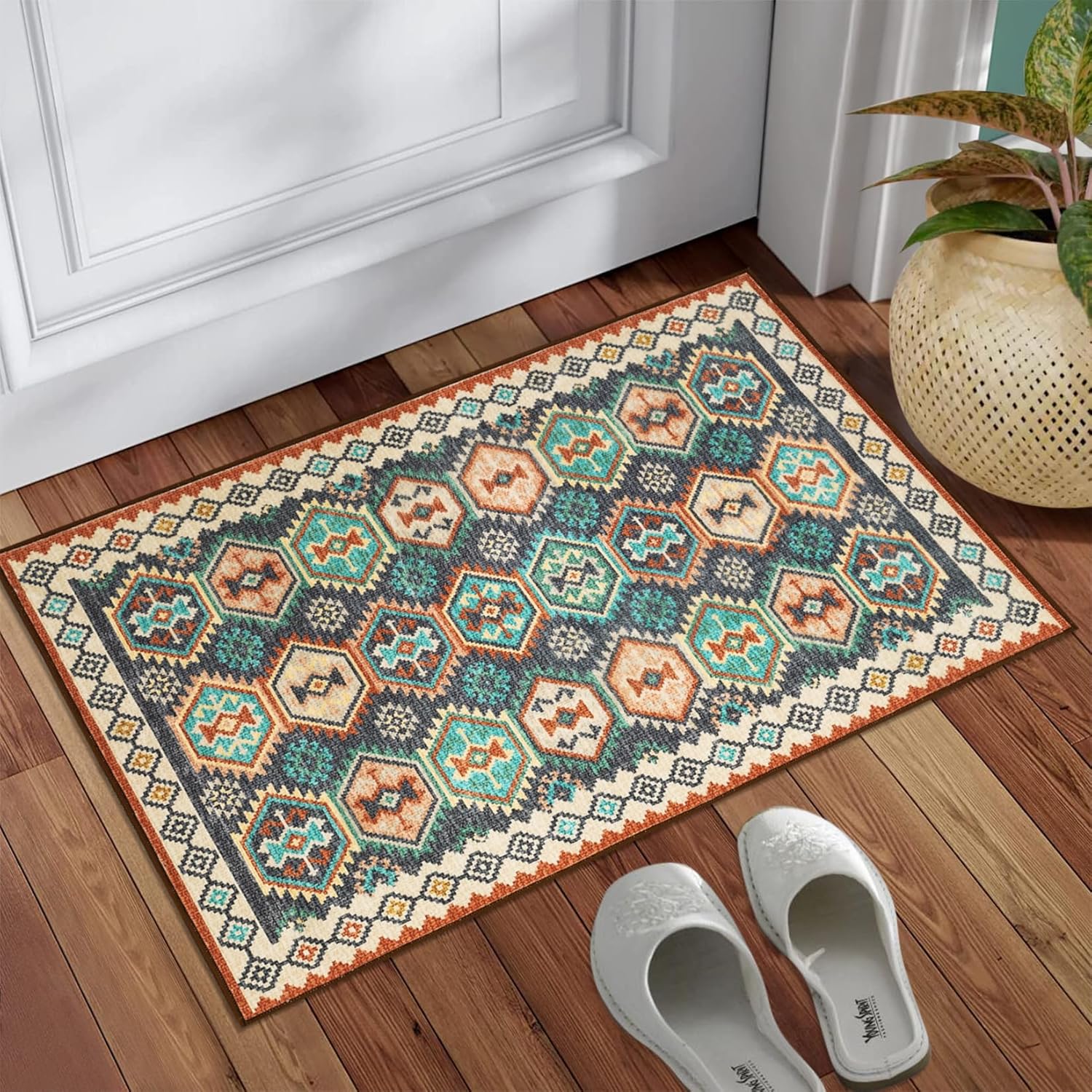 ROYHOME Boho Area Rug 2x3 Washable Rug Boho Moroccan Rugs