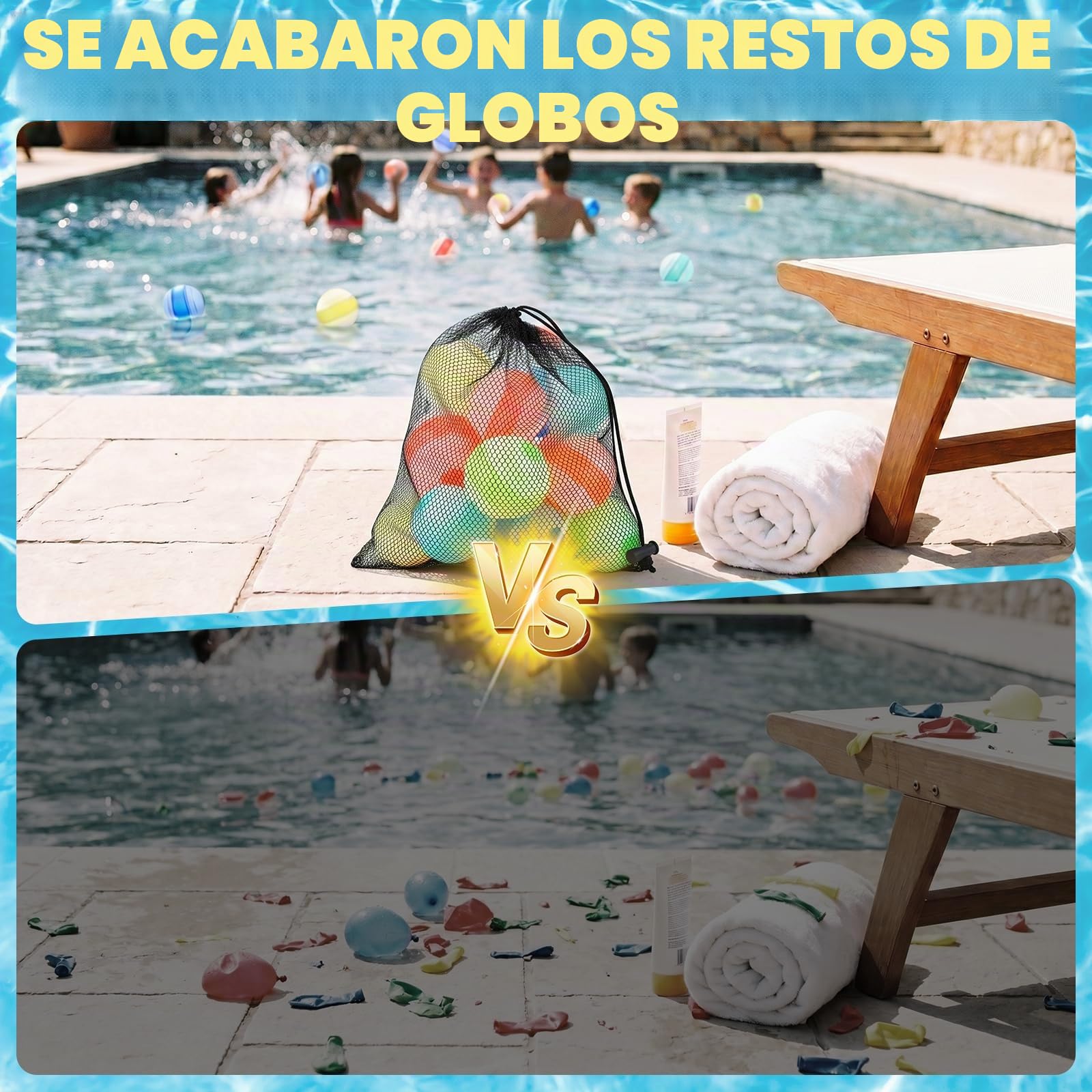 18 Globos de Agua Reutilizables para Niños, Autocierre en 1 Segundo, Diseño de Doble Apertura de Silicona, Juguetes de Agua para Piscina, Playa, Jardín, Fiestas de Verano y Juegos al Aire Libre