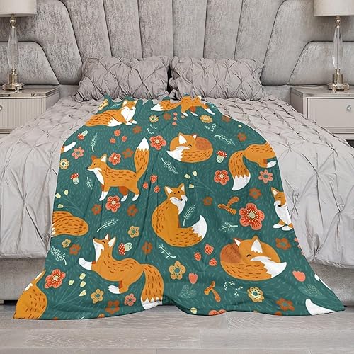 Miniatura 3 de Manta de zorro para niñas, mujeres, manta de zorros para niños y adultos, manta de forro polar suave, cálida y acogedora para sofá, cama, 40 x 50