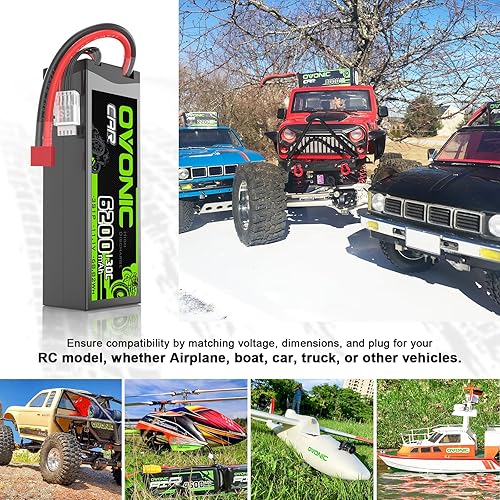Miniatura 5 de OVONIC 3S LiPo Batería 6200mAh 11.1V 130C RC Batería con Dean Estilo T Conector