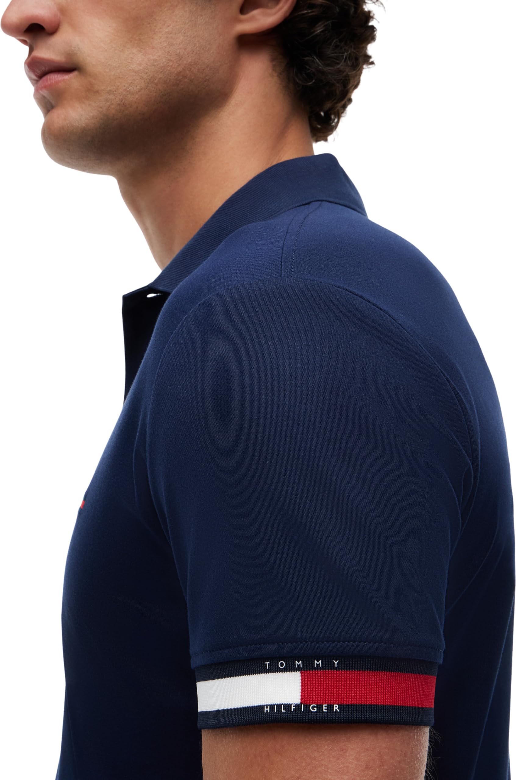 Tommy Hilfiger RWB Cuff Liquid Cotton Slim Polo Mw0mw42743 Polo S/S Homme (Lot de 1)