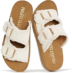Project Cloud Comfortable Sandals Women - Lightweight with Plush & Soft Insole Buckle Womens Sandals - Non Slip and Durable Fashion Platform Slides for Women 2026 (LIGHT)