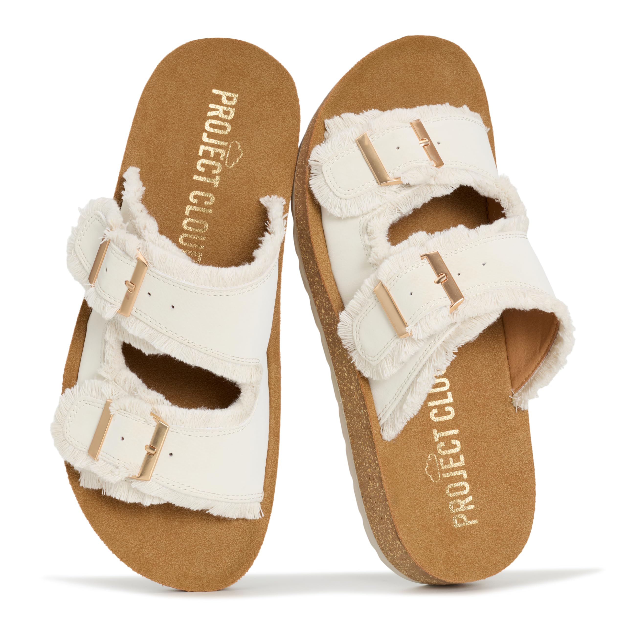 Project Cloud Comfortable Sandals Women - Lightweight with Plush & Soft Insole Buckle Womens Sandals - Non Slip and Durable Fashion Platform Slides for Women 2026 (LIGHT)