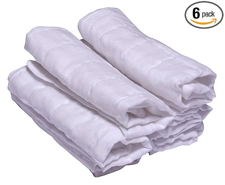 MK Handicraft Cotton Useful Towel for Baby Boys and Baby Girls. (White) - Set of 6 Pieces