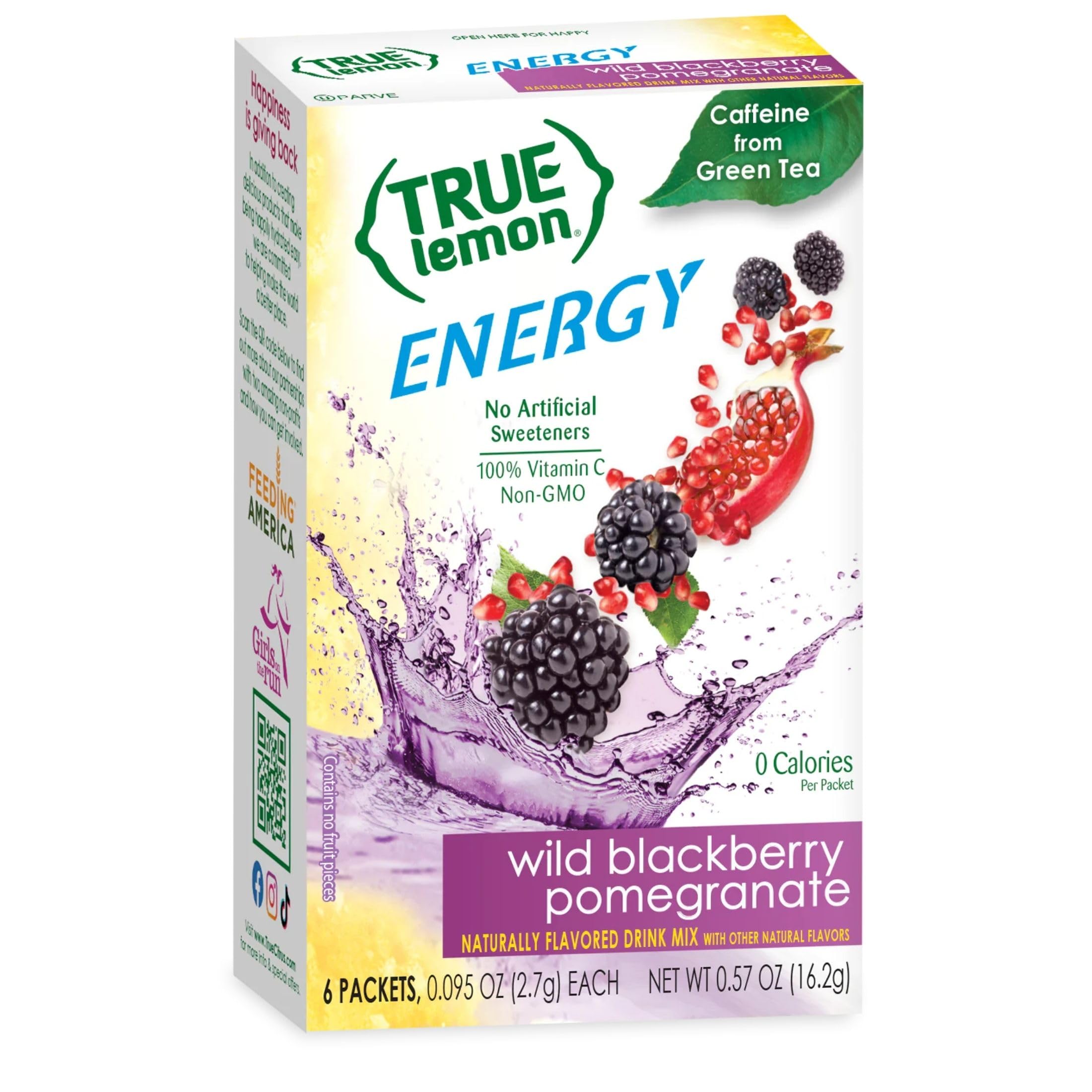 True Citrus Lemon Energy Blackberry Promegranante, 6 ct 12 pack